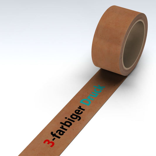 brauner Papierklebeband mit eigenem Logo 3-farbig bedruckt günstig online bestellen